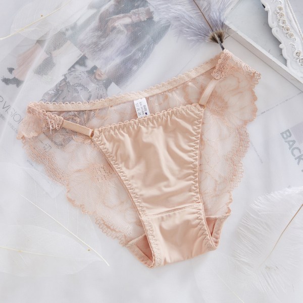Seksikäs läpinäkyvät pikkuhousut naisten mesh kiinteät alushousut Casual Se Pink - 2pcs XL