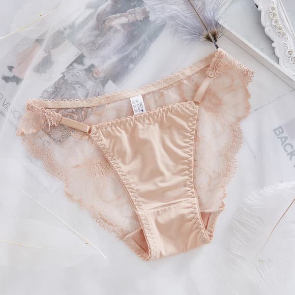 Sexy Transparent Truser Dame Mesh Blonder Solid Briefs Casual Se Wine red - 2pcs L