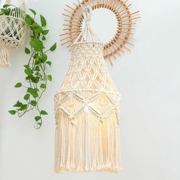 1st Nordic rame Woven Tapestry Lampskärm Boho Hanging Lamp Cove B