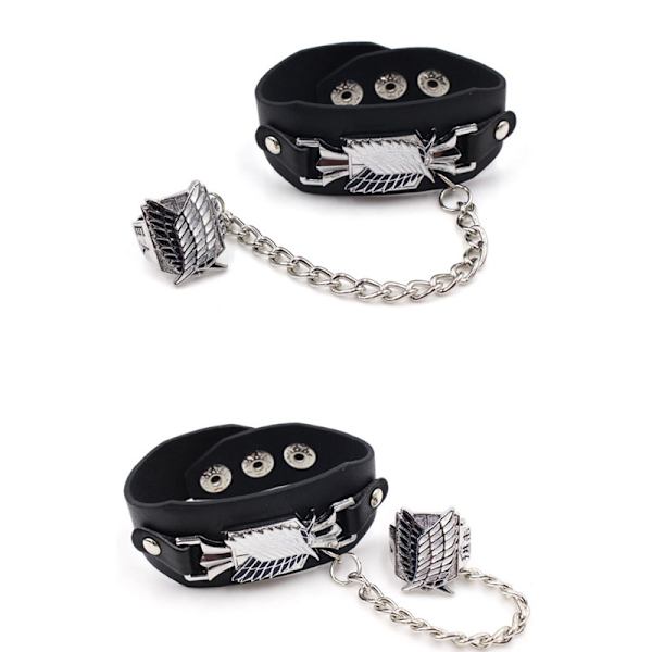 Amine ANGREP PÅ TITAN Cosplay Props Armbånd + Fingerring onesize