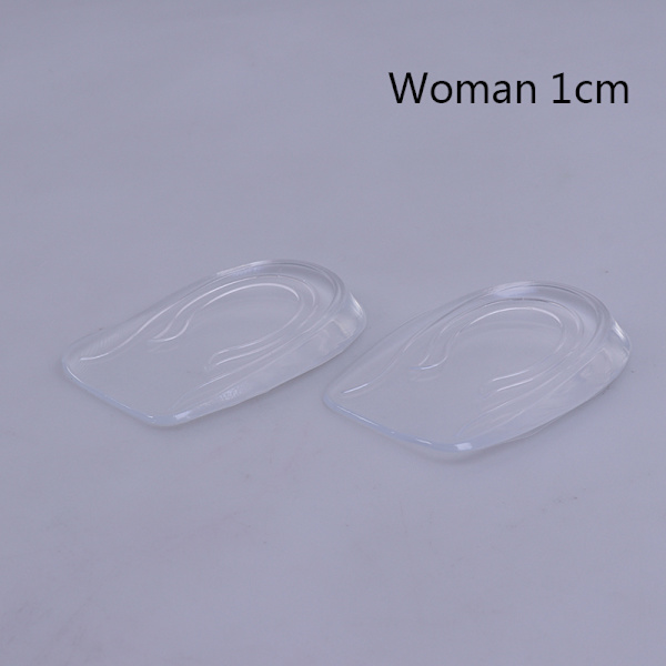1 Par Højdeløft Mænd Kvinder Sko Indersål Silikone Hælindlæg Woman 1cm