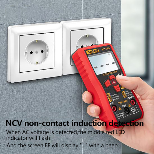 ANENG M118A Digital Multimeter Bærbar AC/DC Tester Mini Resit onesize