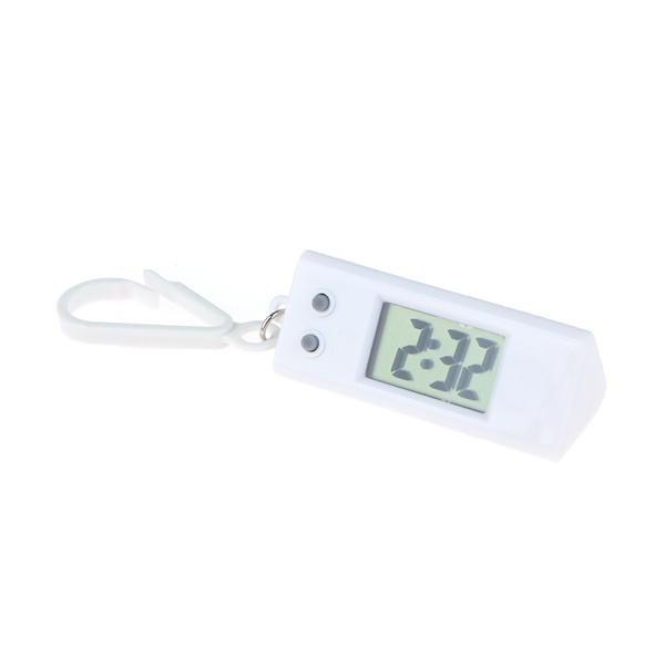 Mini elektronisk triangelklocka Unisex studentklocka watch nyckel White