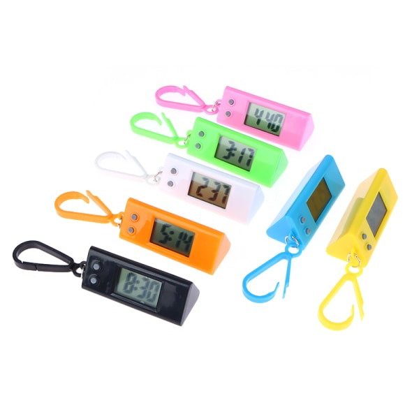 Mini elektroninen watch Unisex opiskelijakellon ripustusavain Black