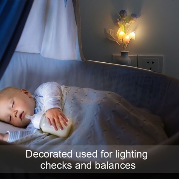 Romantisk LED Nattlampa Svampsensor Plug-in Vägglampa Hem EU