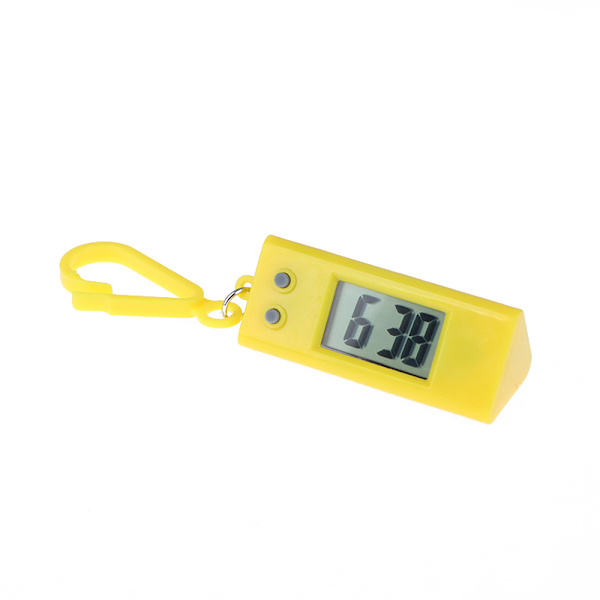 Mini elektronisk trekantur Unisex Student Ur hængende nøgle Yellow