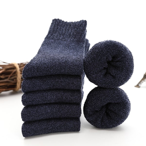 Talven lämpimät miesten sukat Paksuttavat hengittävät casual liikesukat Black