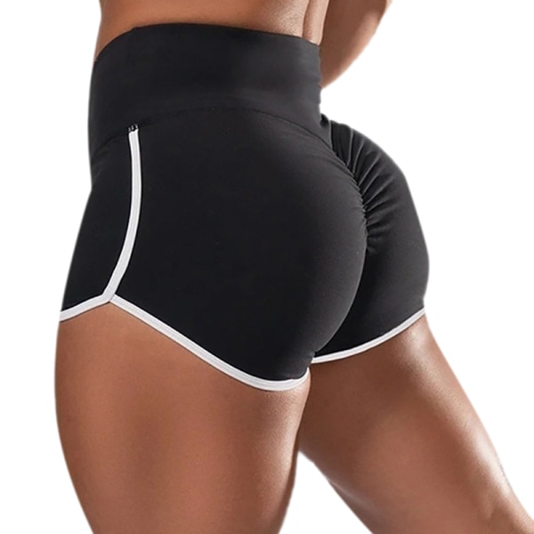 2020 New Women Gym Fitness tettsittende Yoga Shorts Hip Elasti Black S