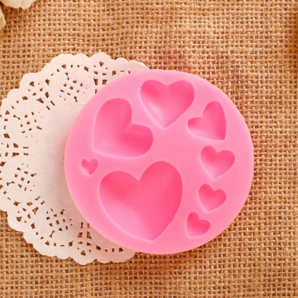 3D gör-det-själv-hjärtafondantform Form Dekorera Craft Socker