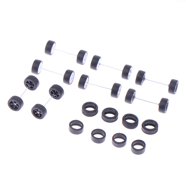 1 set DIY fordonsleksaker 1:64 bilhjul för gummidäck med whee C