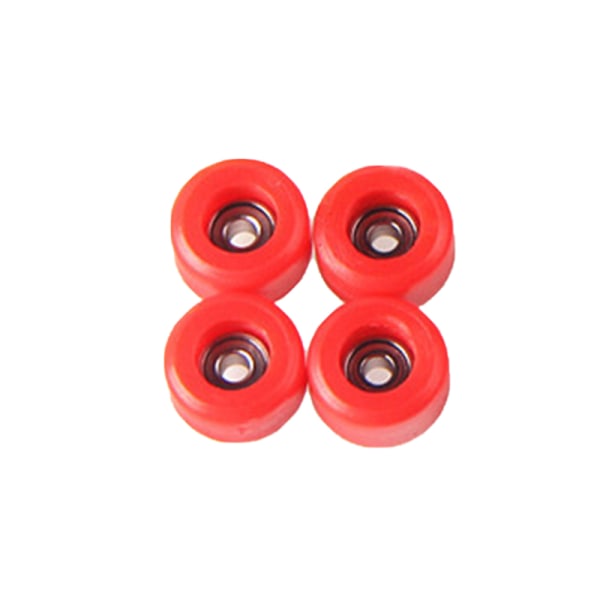 4 stk/sett PU+metalluretan CNC-lagerhjul for trefinger Red