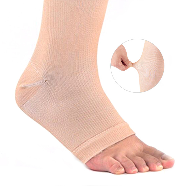 Kompressiosukat Reisi Korkeapaineinen Open Toe Varicose Stockin Black