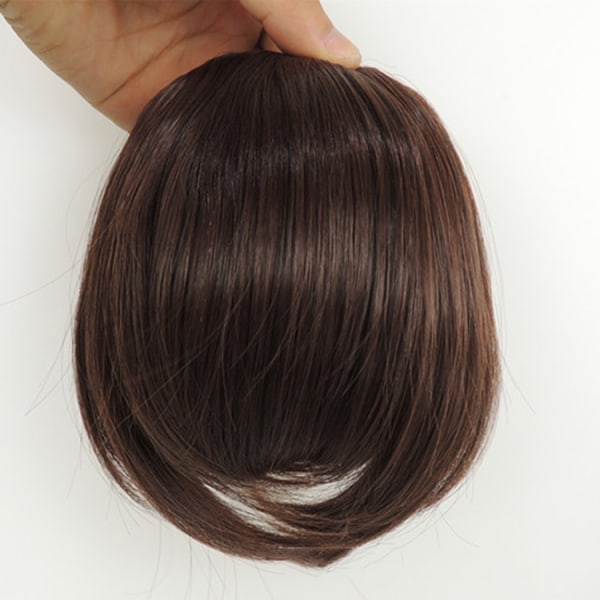 Fringe Clip In On Bangs Straight Hair Extensions brun sort *l dark brown