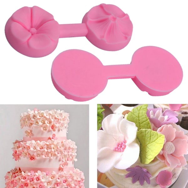 Ny silikone 3D Rose Flower Fondant Cake Chocolate Sugarcraft M Color Random 2 pcs