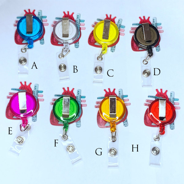 Anatomisk hjärtdiagram Retractable Badge Reel med läder Ta Random model