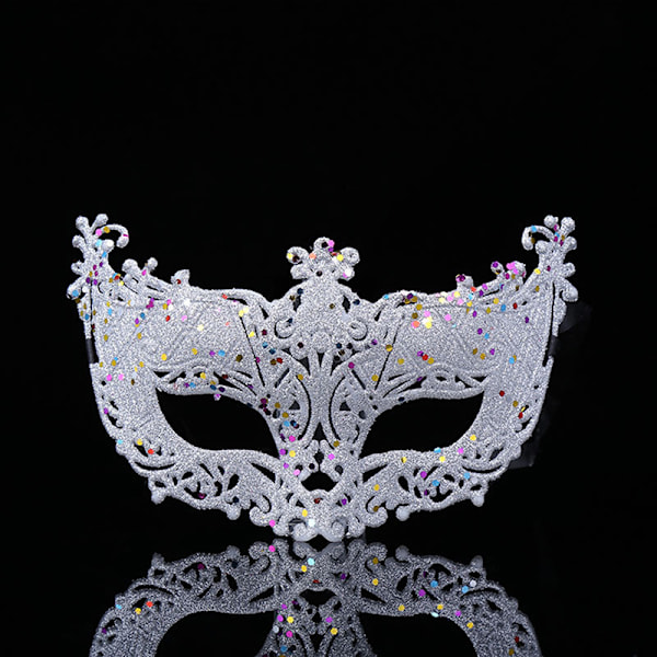 Luksus venetiansk maskerademaske kvinner jenter Sexy Fox Eye Mask F White