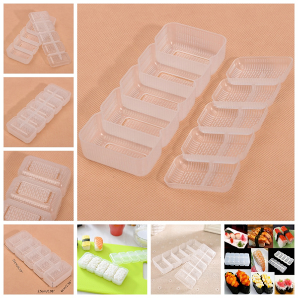 Japan Nigiri Sushi Form Rice Ball 5 Rolls Maker Non Stick Press 2 pcs