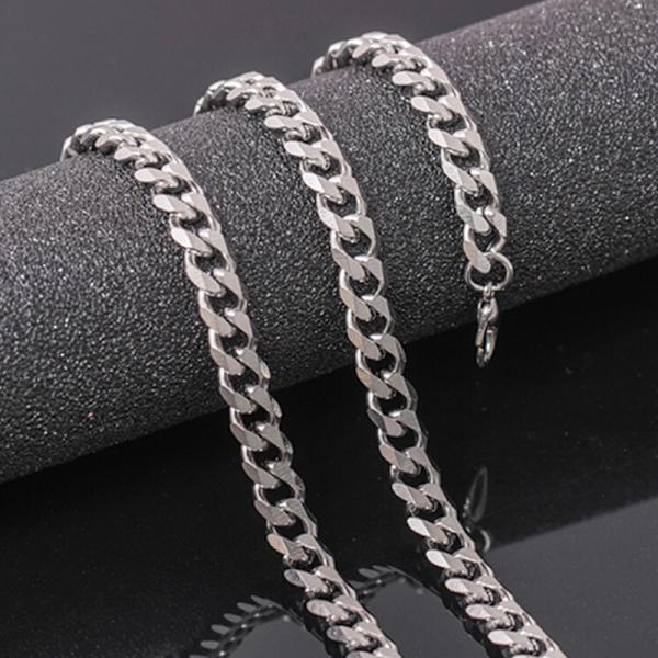 Størrelse 4-6mm menns halskjede rustfritt stål cubanske Link Chain Hip as the picture L:6mmx24in