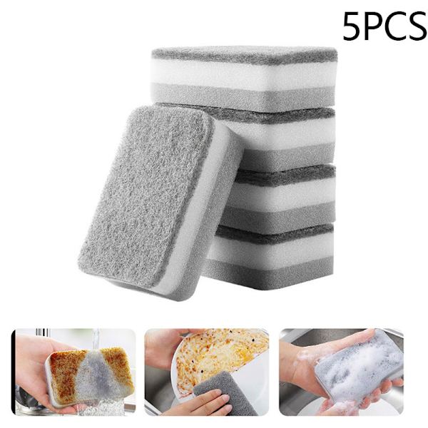 Vahva Magic Sponge puhdistusharja astian kulhon pesusienisarja Grey 5 pcs