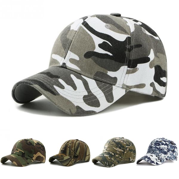 Baseballkepsar för män Army Tactical Camouflage Cap Jungle Hunting S White