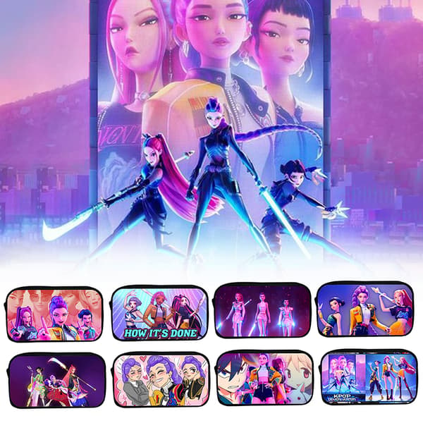 Kpop Demon Hunters Pennfodral för Studenter Tecknad Pennlåda Stati A28