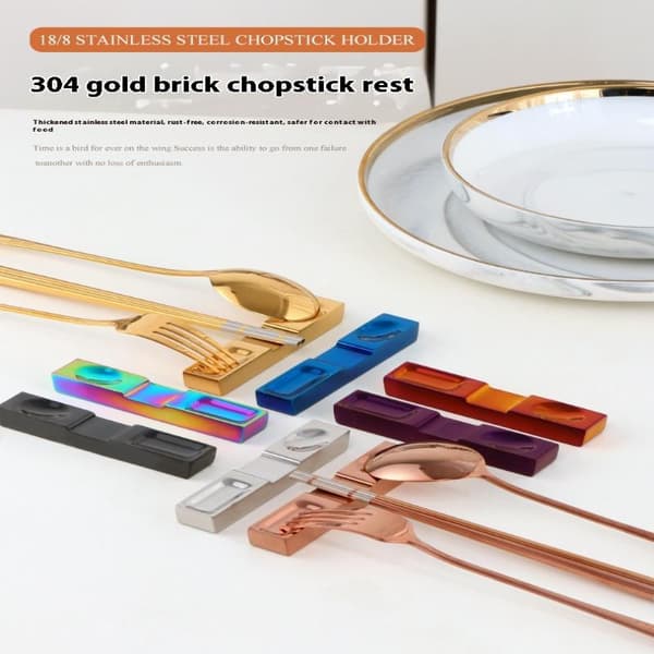 Rustfrit stål gaffel ske bestikholder pindeholder pindhvile Silver