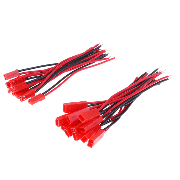 20 kpl 2-nastainen liitin uros naaras jst pistokekaapeli 22 awg lanka fo Onesize