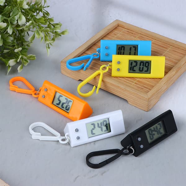 Mini elektronisk triangelklocka Unisex studentklocka watch nyckel Blue