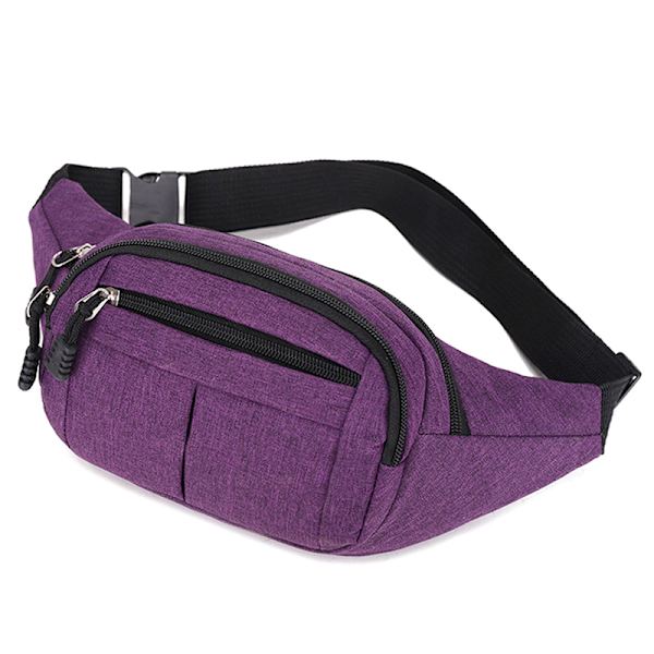 Herr Midjepaket Nylon Sport Fanny Väskor Pojke Drop Leg Väskor Hip Bum Purple