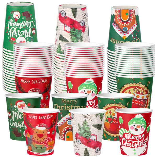 120 st 27 cl Jul Engångsmuggar Förtjockade Julkaffe Beige