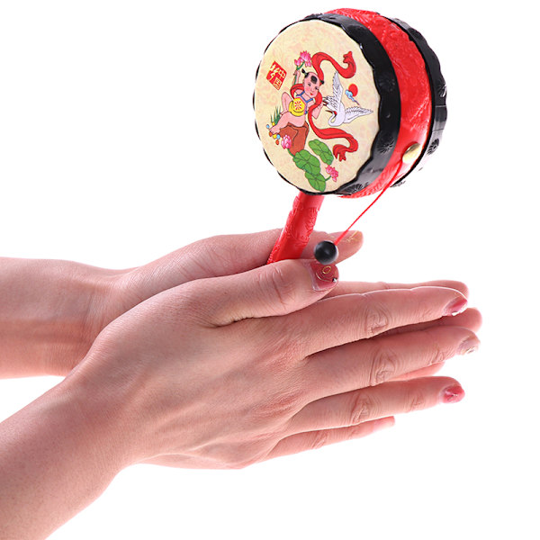 1 st traditionell snurrande leksak skallertrumma barn tecknad handklocka fo one size