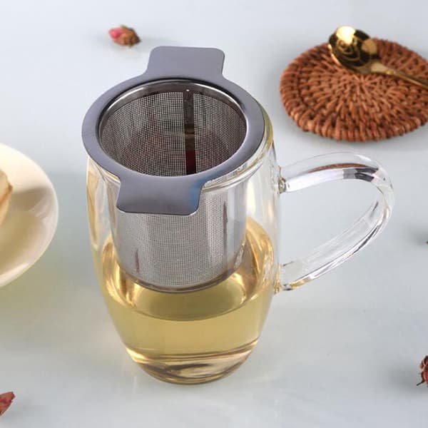 Rustfritt stål mesh te-infuser metallkopp sil løsblad 3 pcs One Size