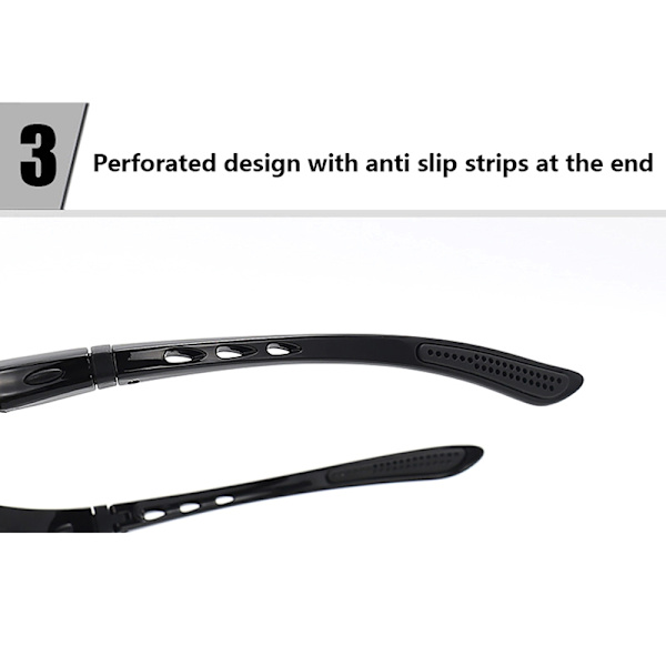 Polarized Sports Men Solbriller Briller Sykkel Riding Protec black