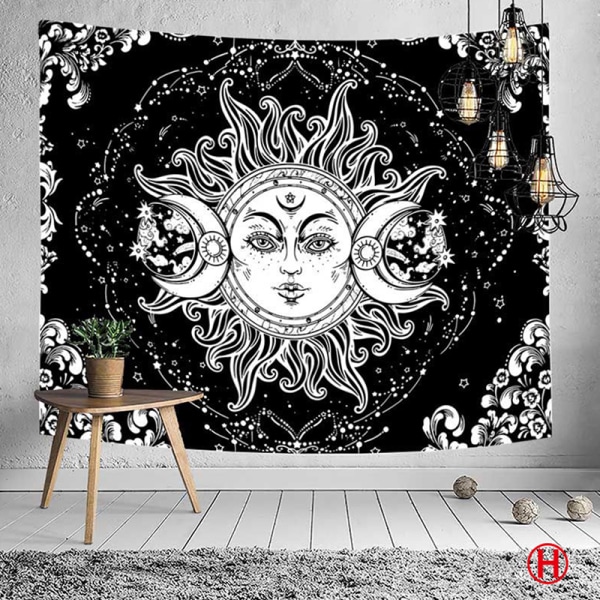 Mandala gobeläng sol och måne gobeläng sovsal dekoration bla H