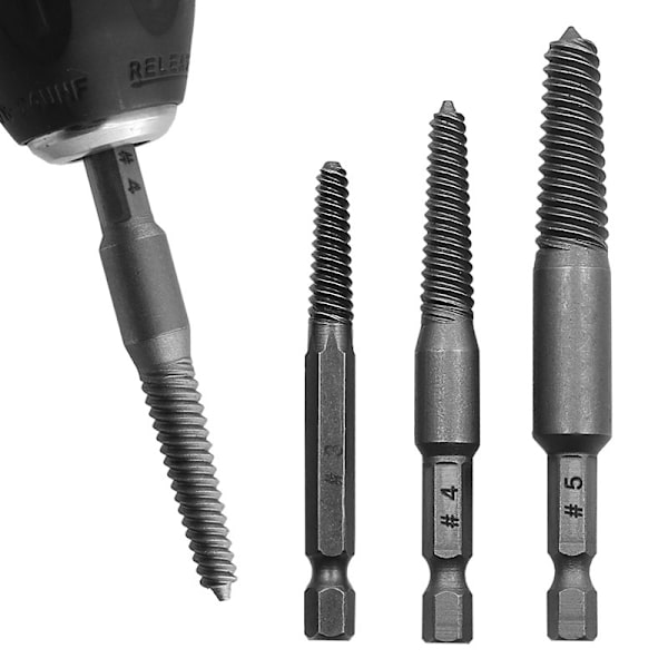 5 STK Screw Extractor Center Bore Bits Guide Set Brækket Beskadiget 5PCS