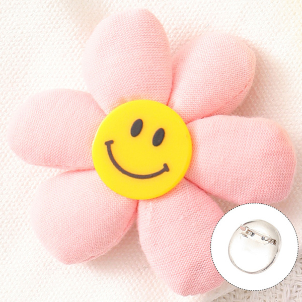1 stk mote fargerikt smilende ansikt Solsikkebrosjer Merker P Pink