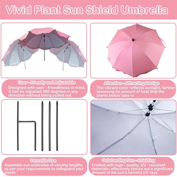 Oppgraderte paraplyer for utendørsplanter Pink