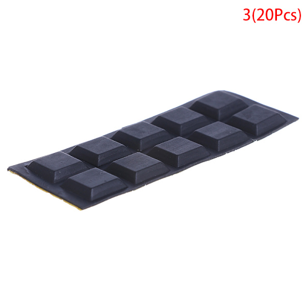 40st fyrkantiga gummifötter självhäftande stötfångare Dörr Buffer Stop 3(12.7*12.7*3 20Pcs)