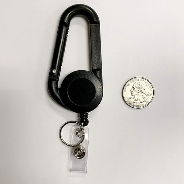 ID-kort Nyckelring Lanyard Clip Nyckelring Infällbart bältesrep H White