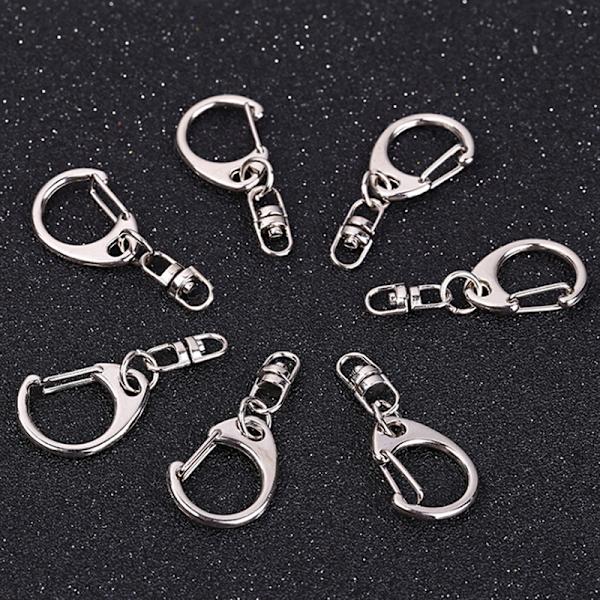 10st DIY polerat silver nyckelring Nyckelring Split Ring Kort Cha