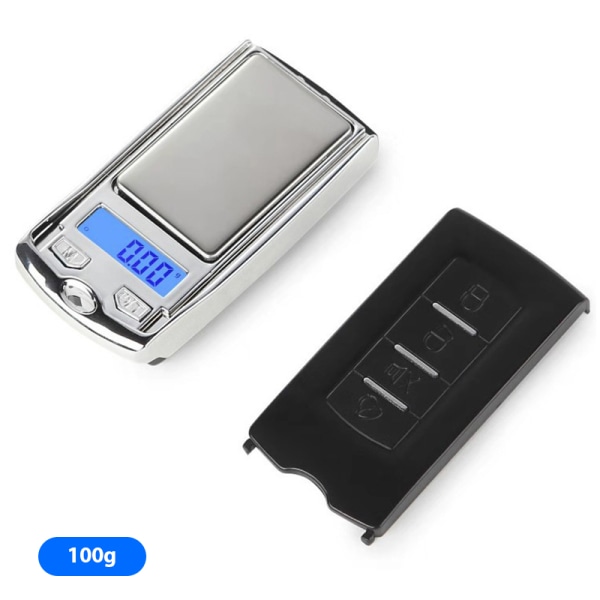 Bärbar mini digital fickvåg 200 g/100 g 0,01 g guld Sterli silver 100g