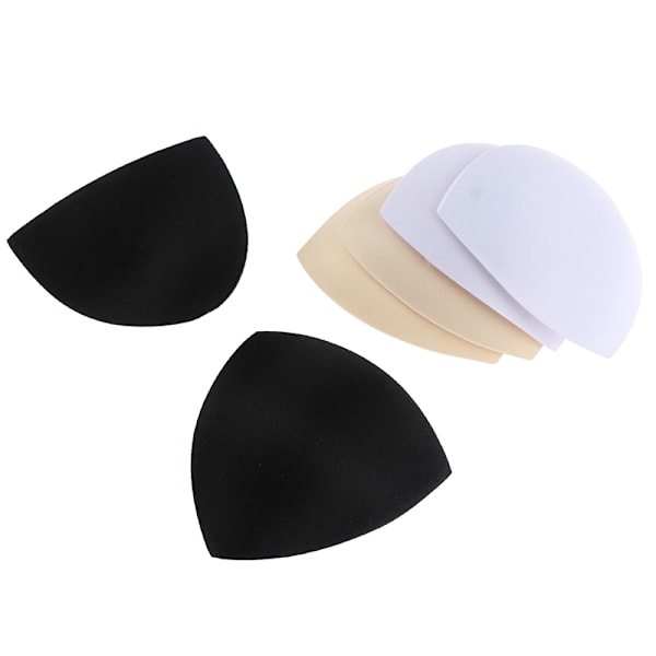 Triangel Kvinnor Bikini Bröstskydd Insatser Svampskum BH-kuddar Ch Black