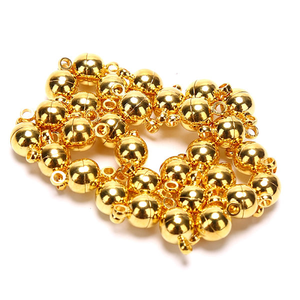 10 kpl magneettiset hummerilukot solkikoukku pyöreä pallo tee-se-itse koru Gold 6mm
