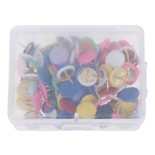 100 stk. runde trykstifter Opslagstavle Kort Tommelfinger Tacks Point Bulle Multicolor