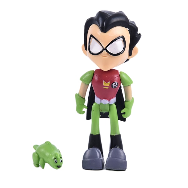 7st/ Set Teen Titans Go Robin Cyborg Beast Boy Raven Action Fig as the picture