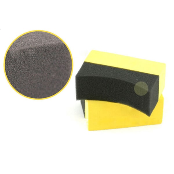Autohjulborste Svampverktyg Applikator Speciell för Däcknav Yellow+black 10*6*4cm