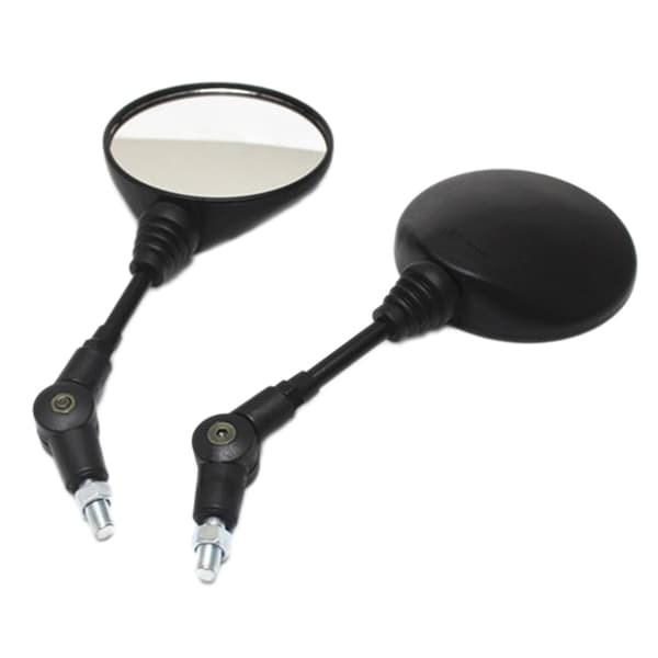 1Par Universal Sammenleggbar Motorsykkel Sidespeil 10mm Fo Black