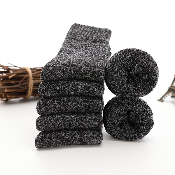 Talven lämpimät miesten sukat Paksuttavat hengittävät casual liikesukat Black