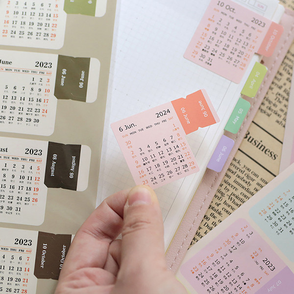 2023 2024 Kalender-klistremerker Årlig månedlig daglig planlegger Notebo C