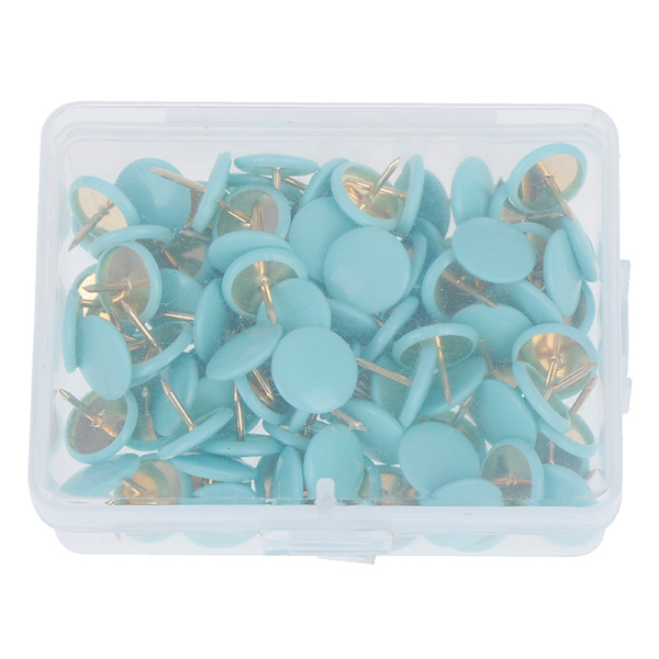 100 stk. runde trykstifter Opslagstavle Kort Tommelfinger Tacks Point Bulle Sky blue